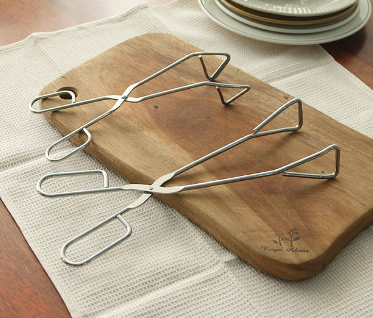 스텐 삼각 가위형 집게 고기 스테이크 트라이앵글 주방 캠핑 2사이즈