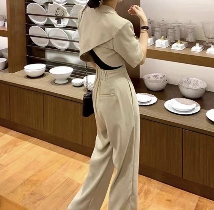 새상품)숏 반팔자켓 팬츠 수트세트