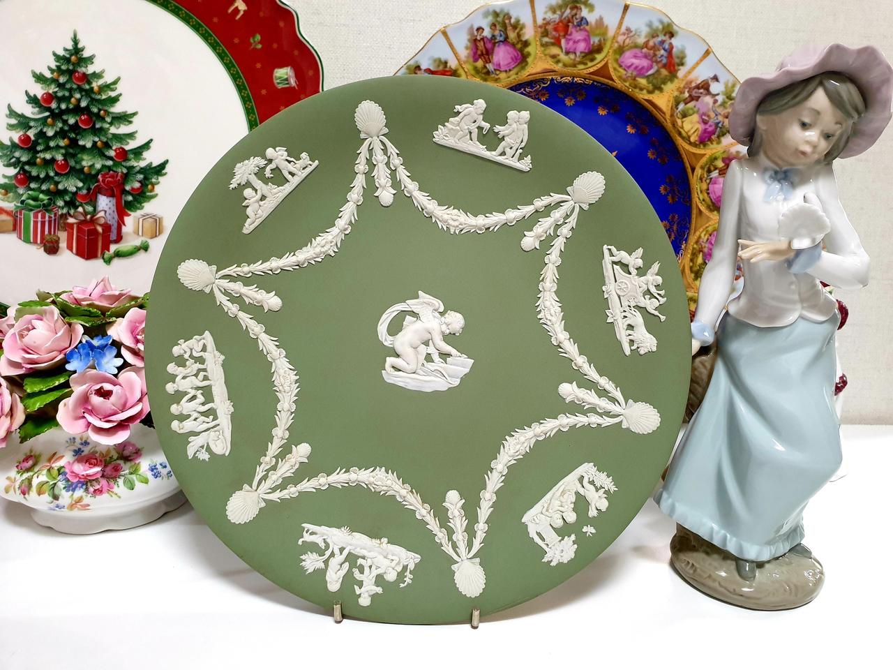 웨지우드 제스퍼 그린 장식접시