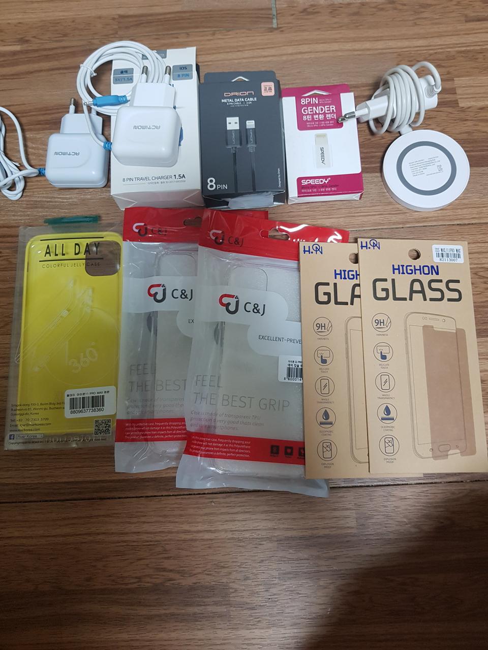 아이폰11.프로. MAX  충전기및필름 투명케이스