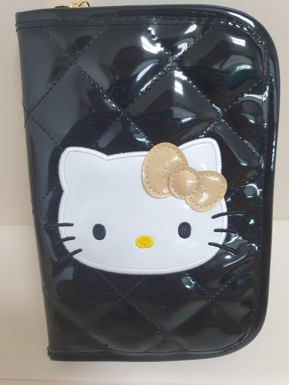 헬로키티 누빔 납작파우치 검정