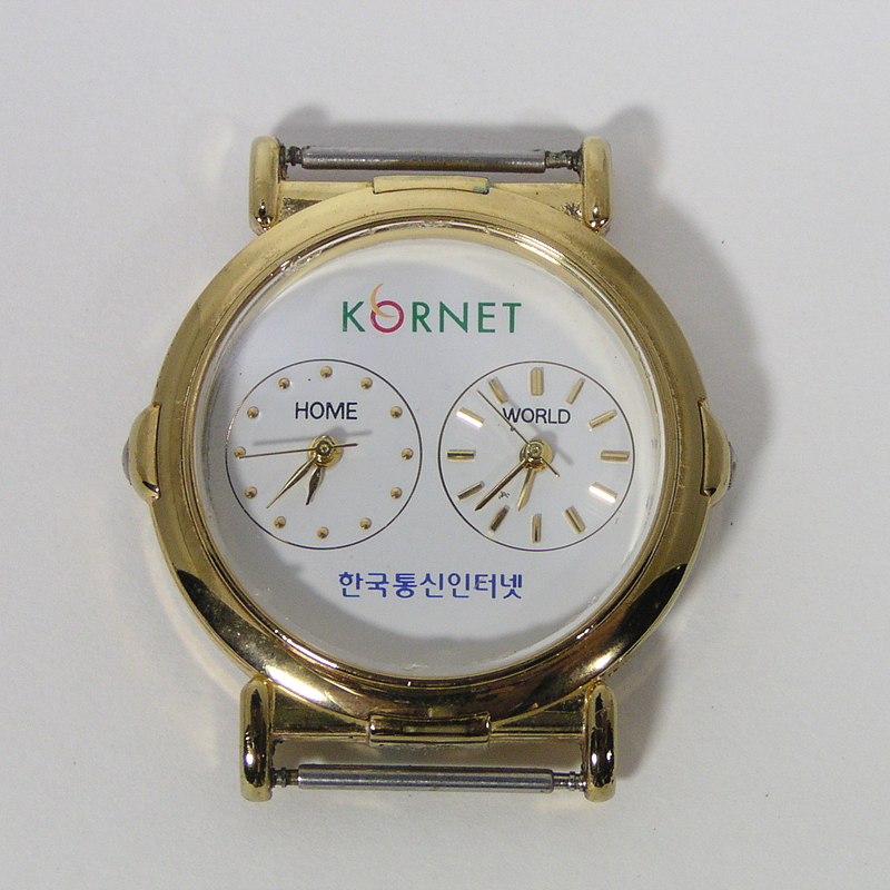 KORNET(코넷) 한국통신인터넷 듀얼 쿼츠 손목시계 빈티지 워치