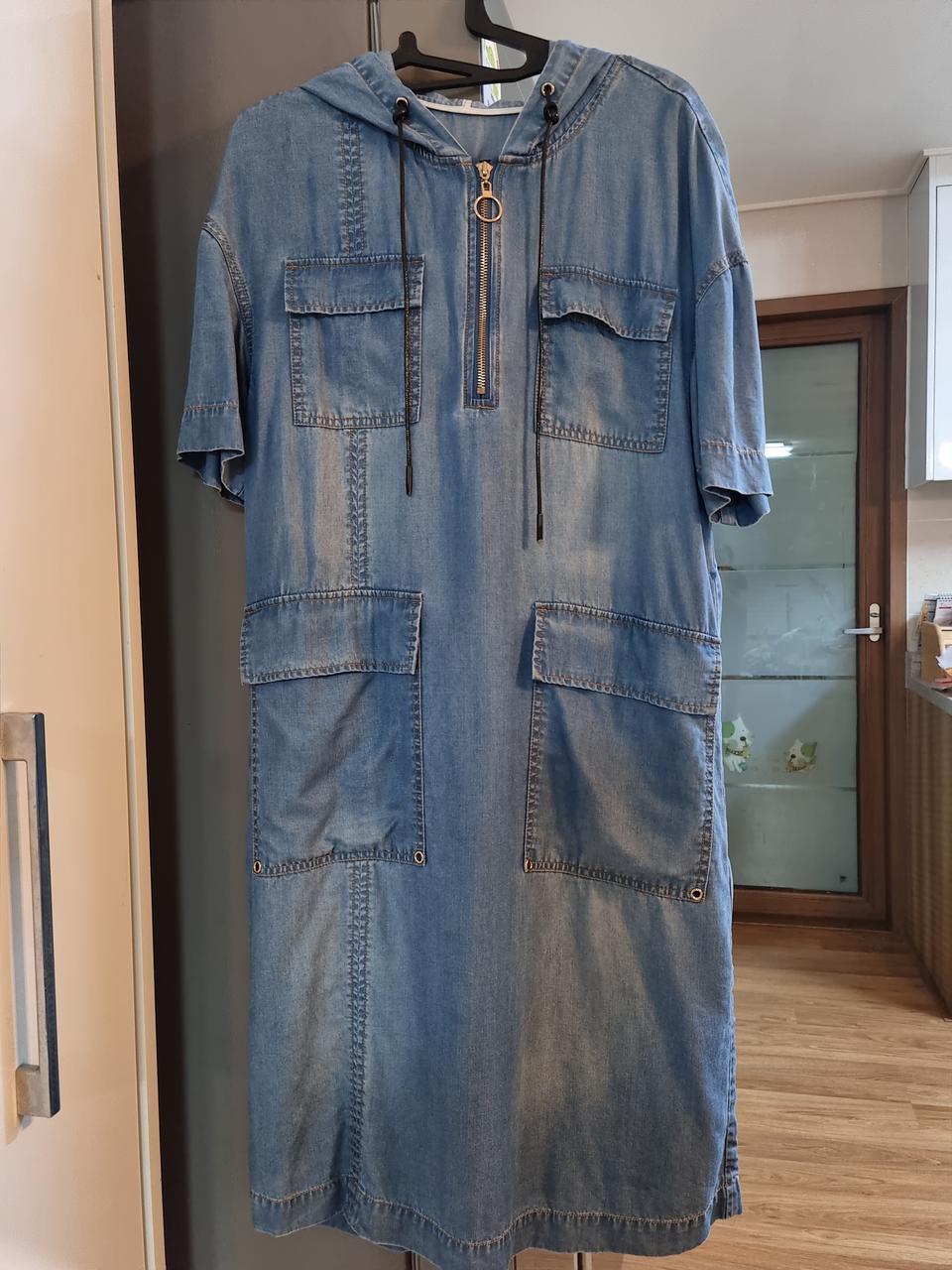 수입보세 데님 후드 원피스(66)팝니다~