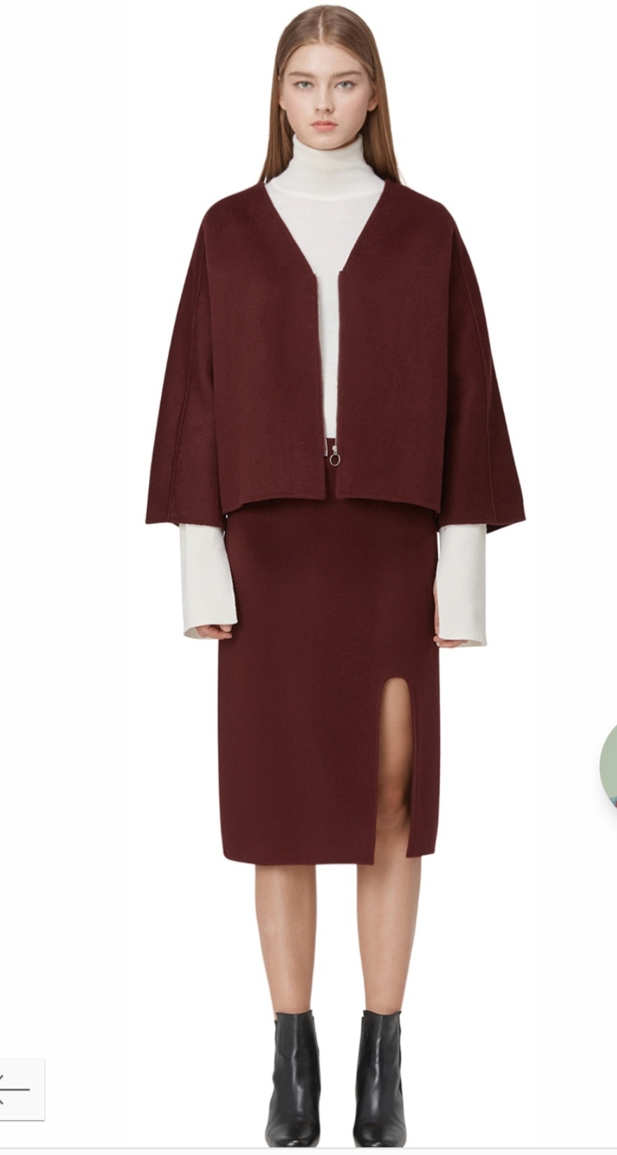 마지막세일.누보텐 핸드메이드 가운자켓.슬릿스커트