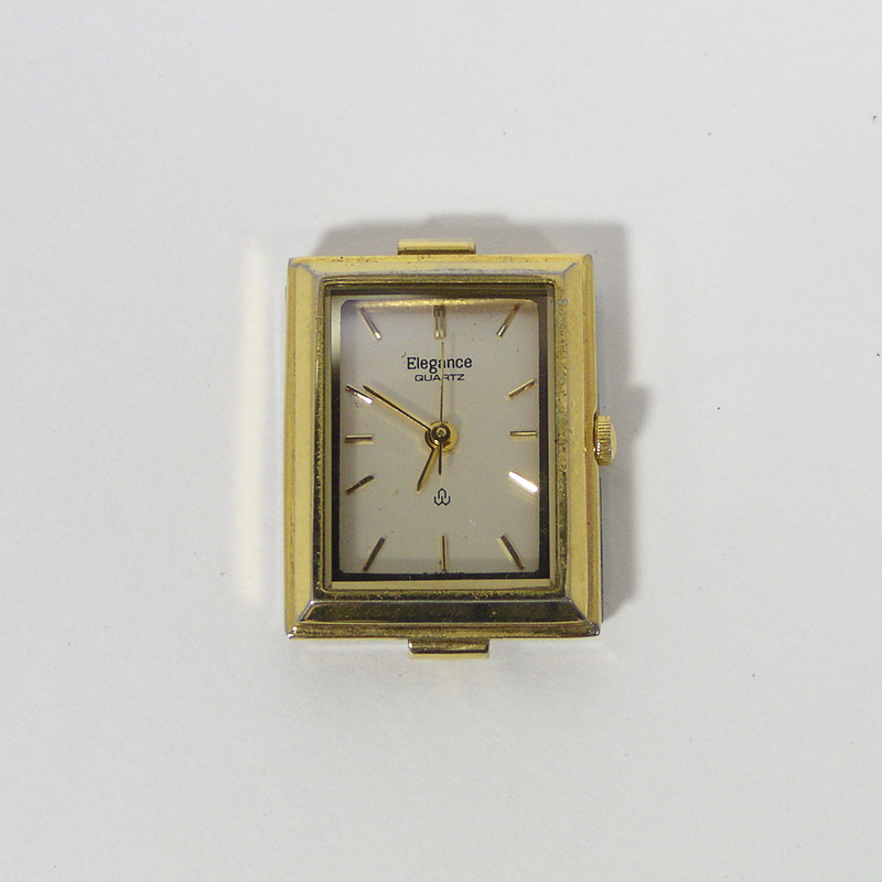 Elegance(엘레강스) 여성용 금장 사각 쿼츠 손목시계 No.06062 빈티지