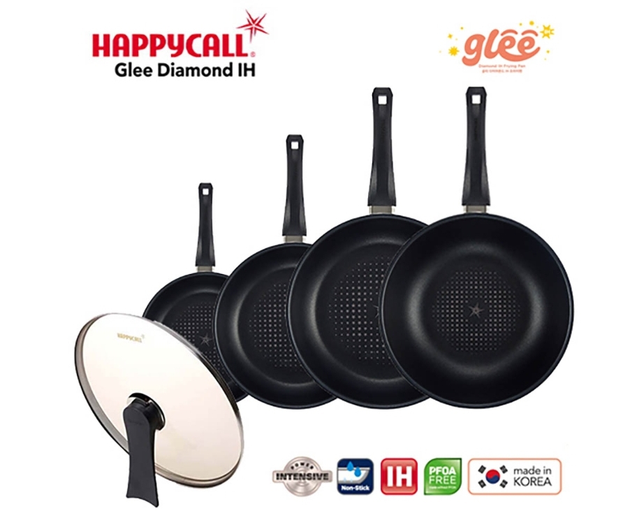 (새상품) 해피콜 글리 다이아몬드 IH 프라이팬 5종세트