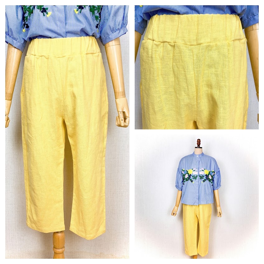 [5566] 레몬 린넨 밴딩바지