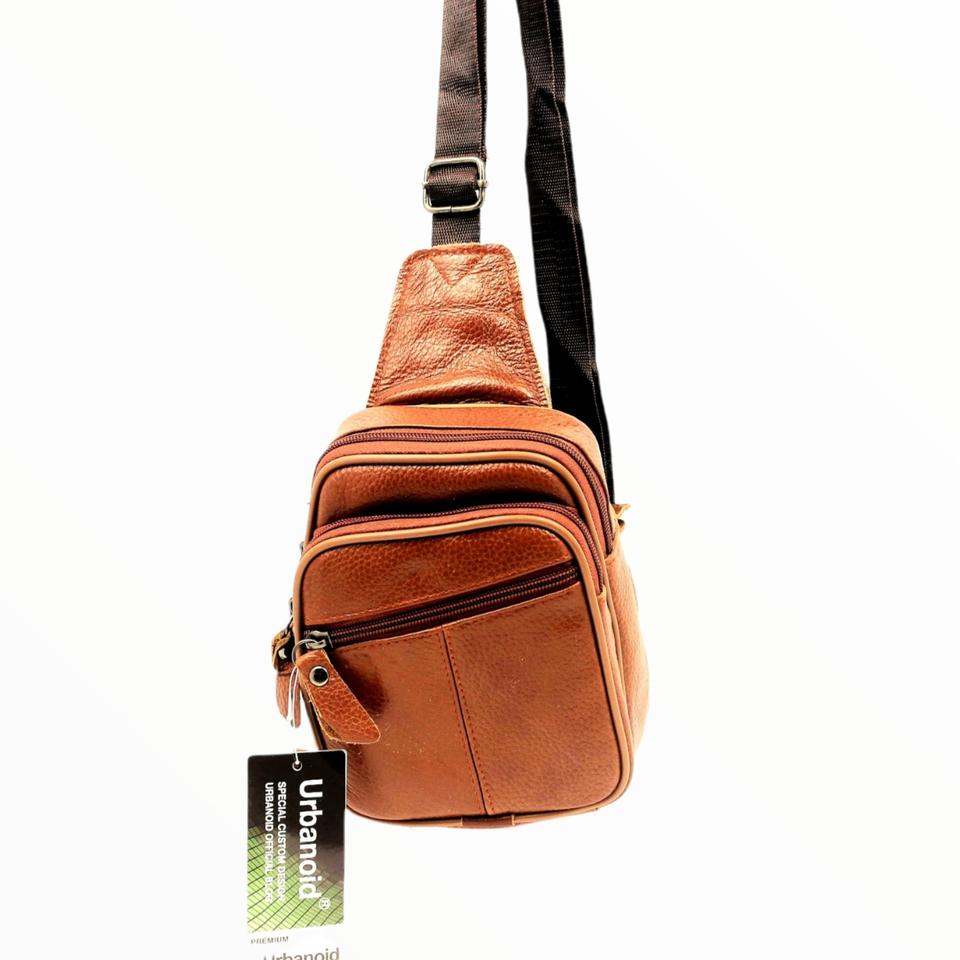 천연소가죽 미니 슬링백(남녀공용)