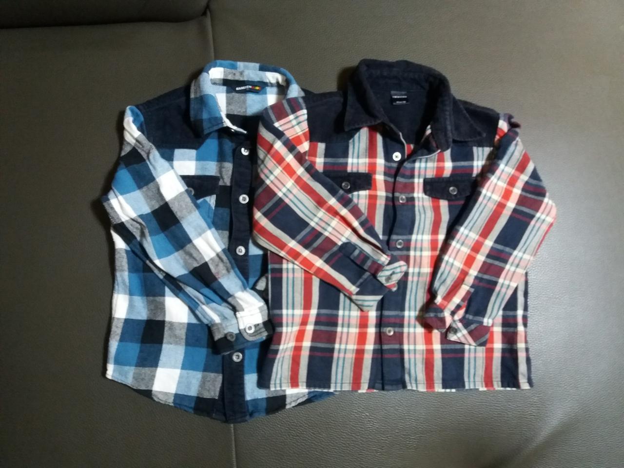 130❤(도톰)트윈+행텐 아동 체크 남방 일괄