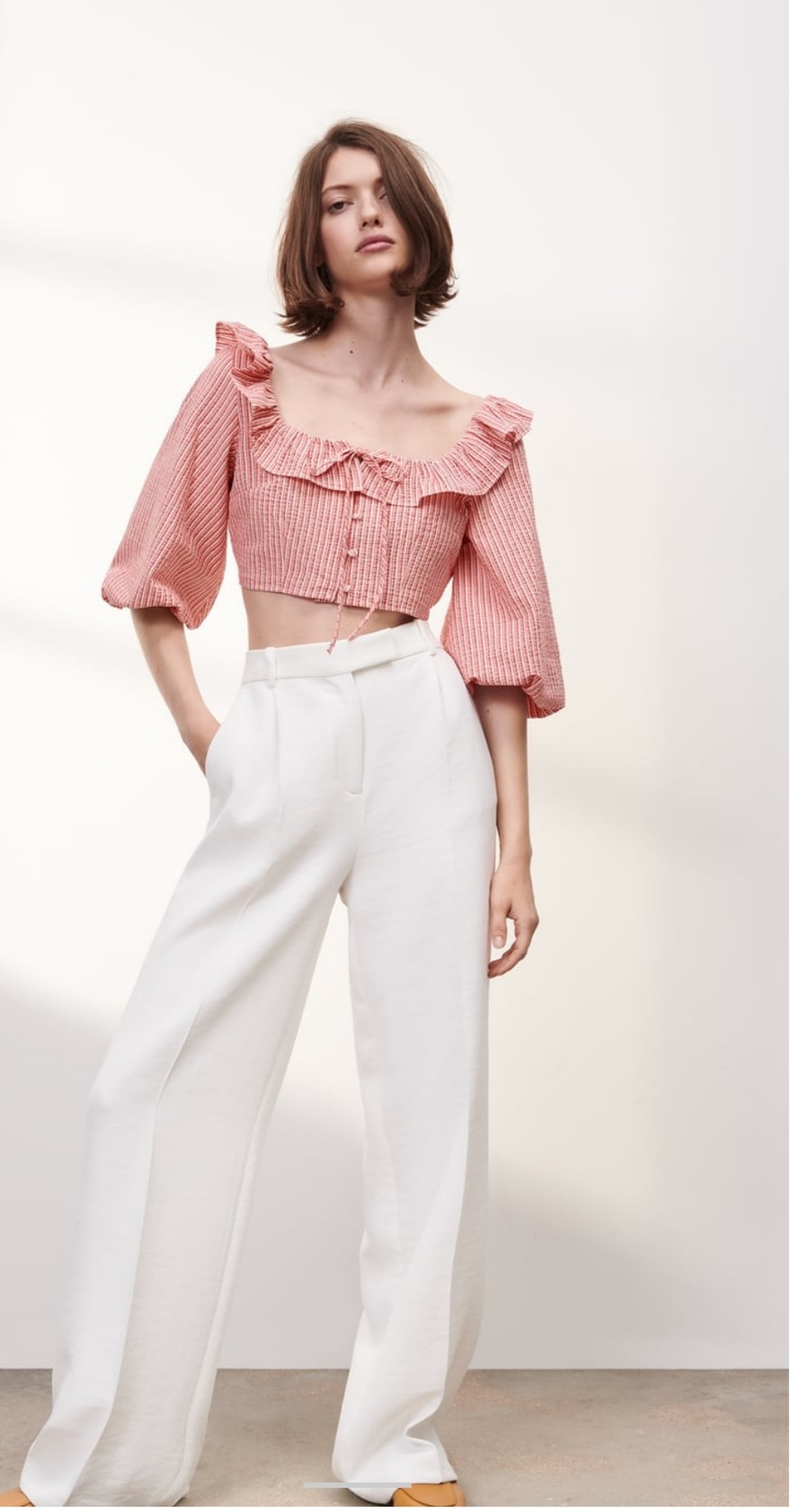 ☆(새상품) 자라 셔링 블라우스