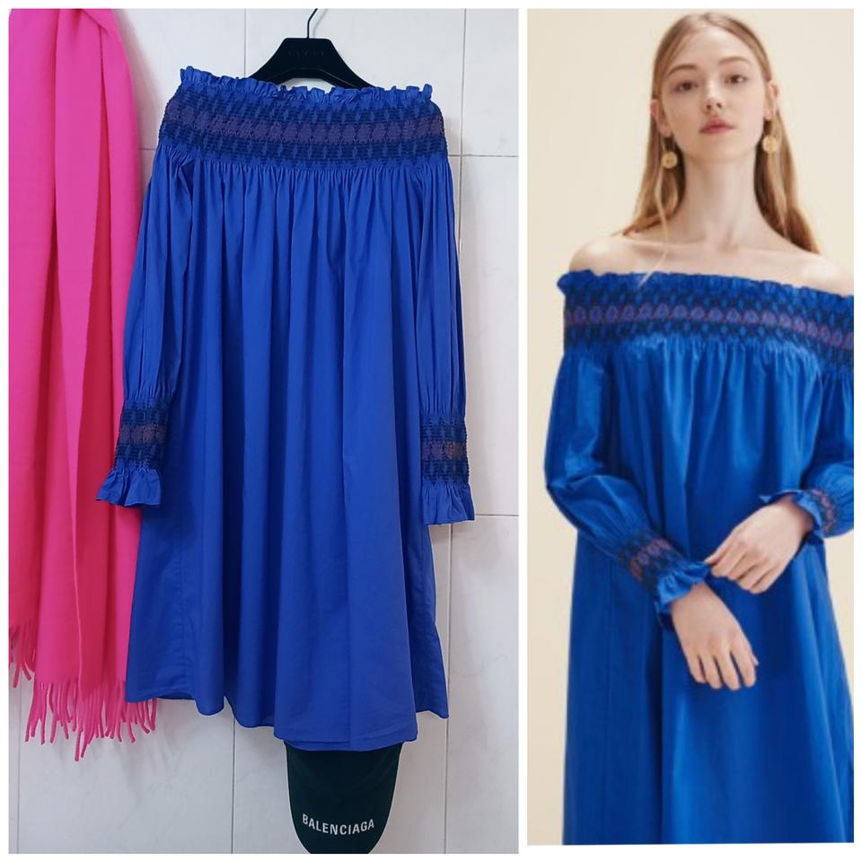 정품 마쥬 마주 오프숄더 프릴 벤딩 자수 베이비돌 드레스