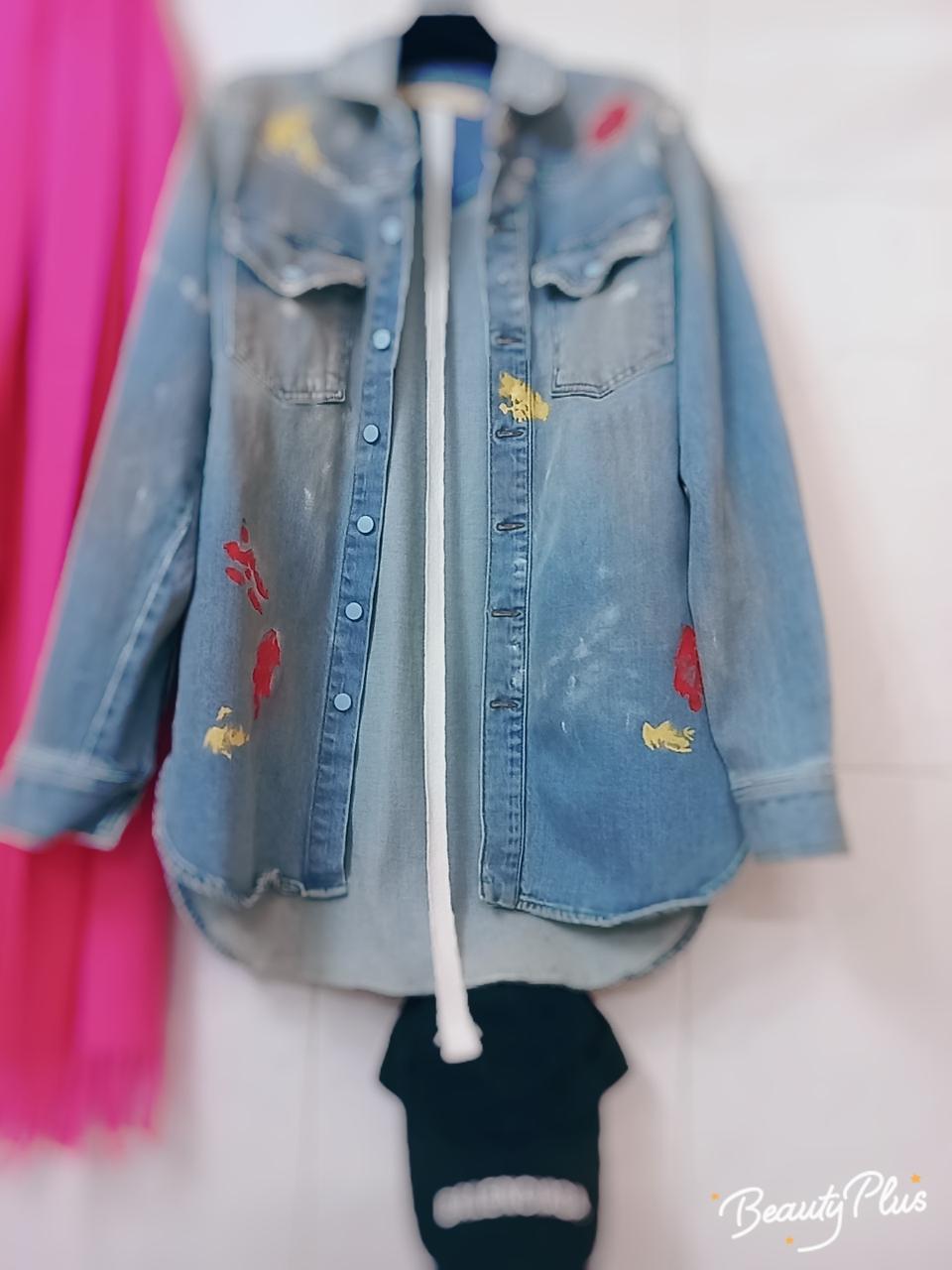 정품 오프화이트 데일리 데님 자켓 셔츠 청난방 offwhite