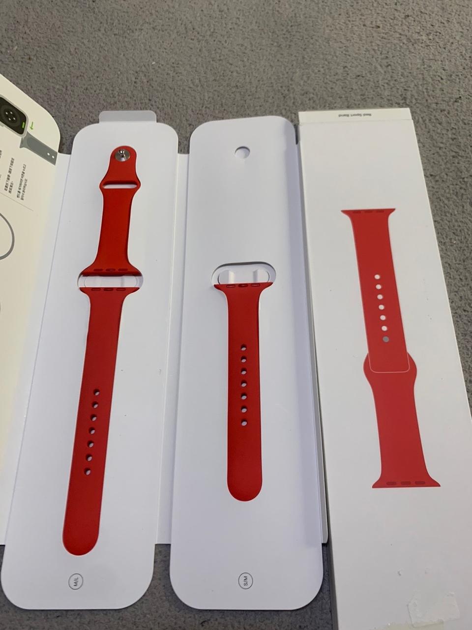 애플워치 정품 44MM 레드 스포츠밴드