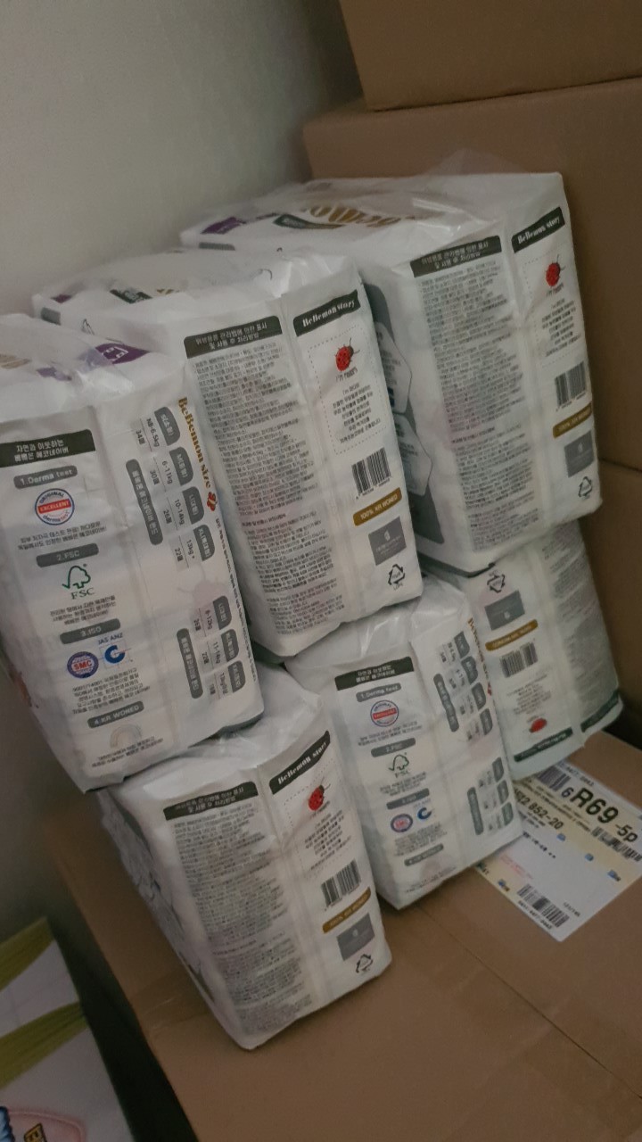 베베몬 밴드형  소형  큰박스 6팩×34매 (총204매)