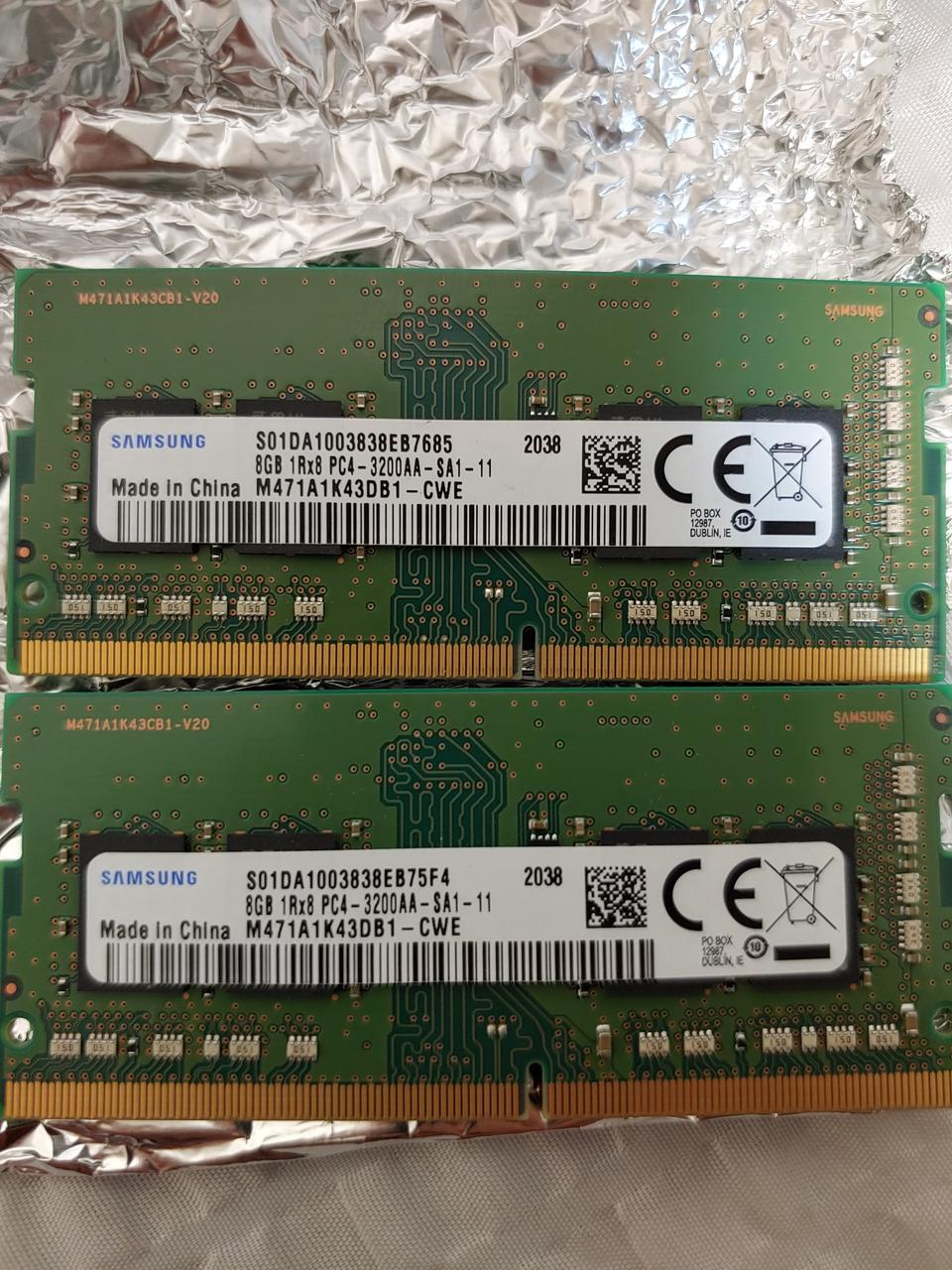 삼성 노트북램 ddr4 8gb25600 3200mhz 20년 38주차