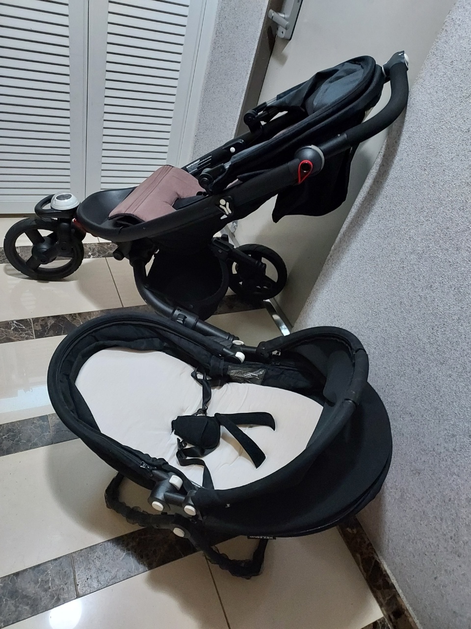 베이비젠 젠삼륜유모차,캐리콧,바람막이 전부7만원