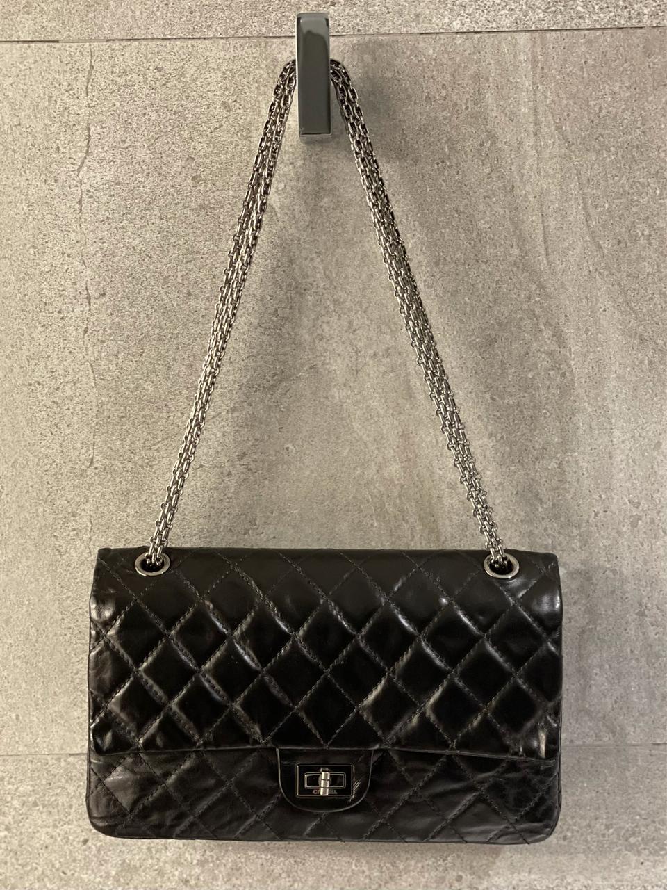 샤넬 2.55 빈티지 미듐 은장