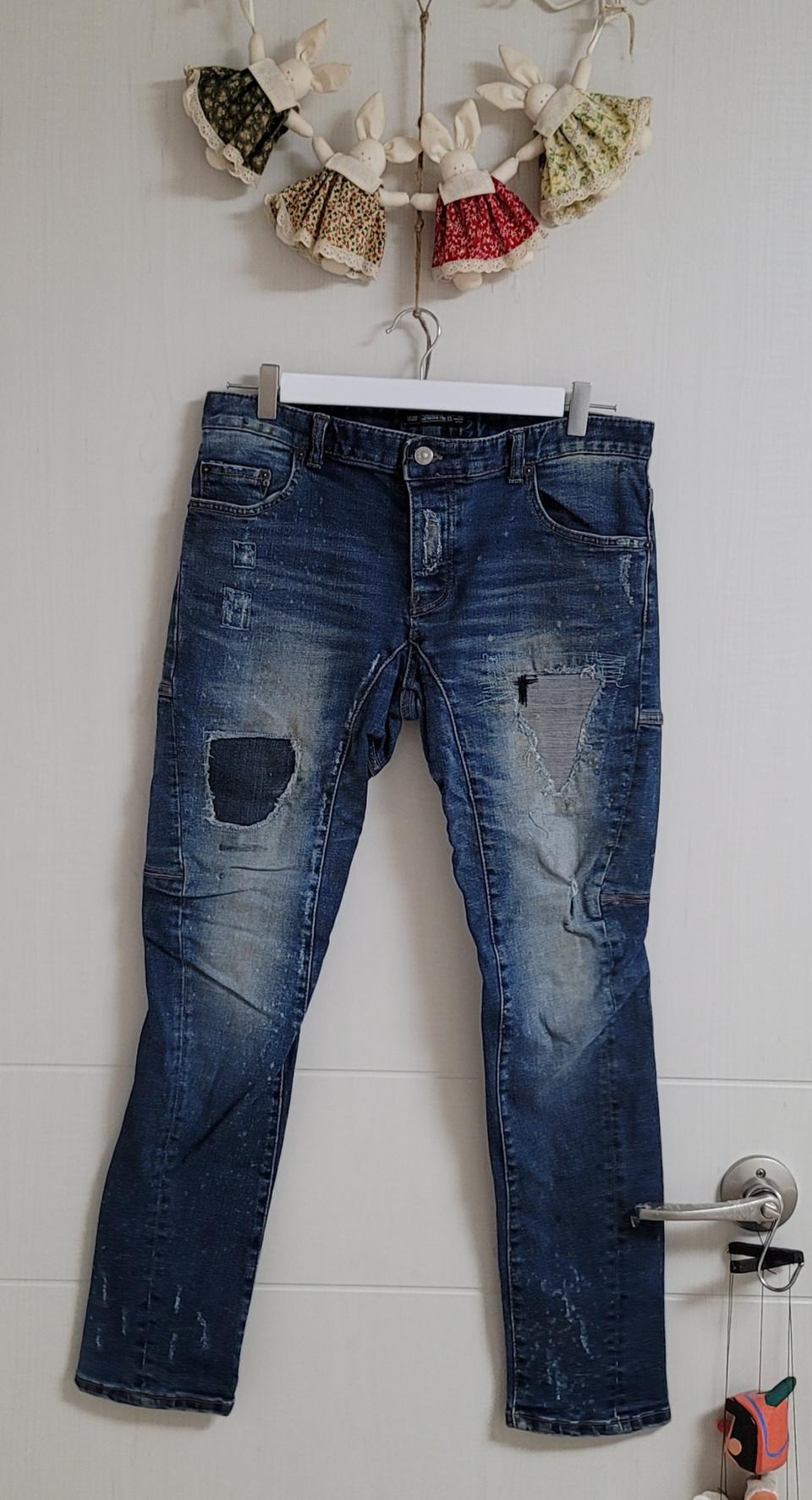 스판 덧댐 청바지(M).