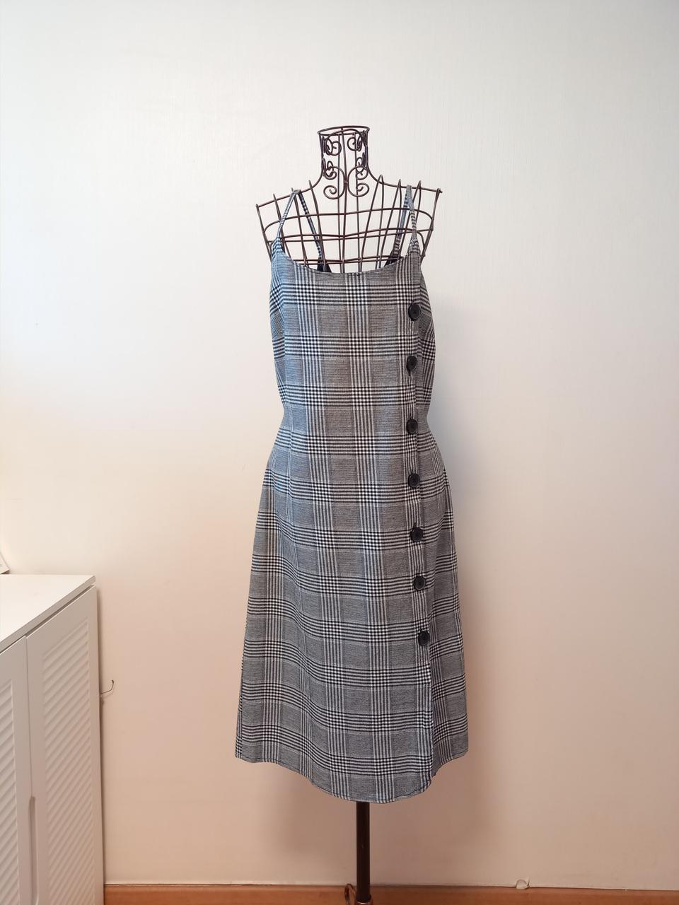 [새옷]망고체크끈원피스