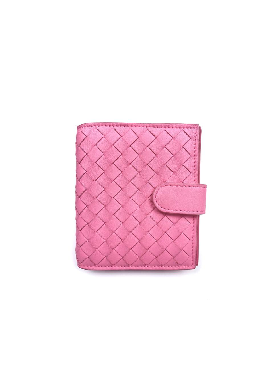 [정품] 보테가베네타 인트레 치아토 핑크 반지갑