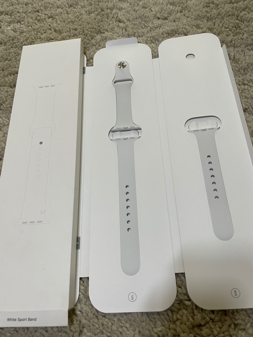 애플워치 정품 44MM 화이트스포츠밴드