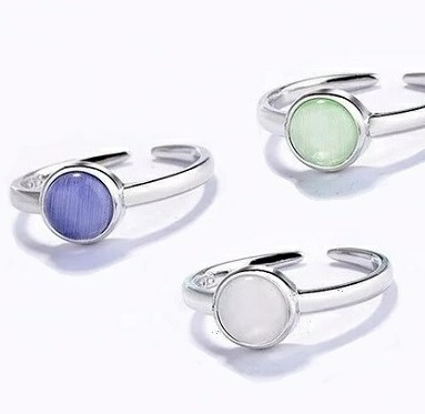 4-12. 925S/7mm 월장석 반지(퍼플/그린/화이트)