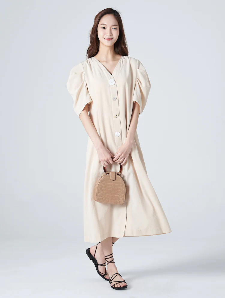 에잇세컨즈 버튼 포인트 원피스