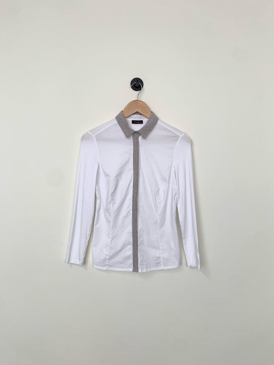 페세리코 카라 배색 블라우스 남방