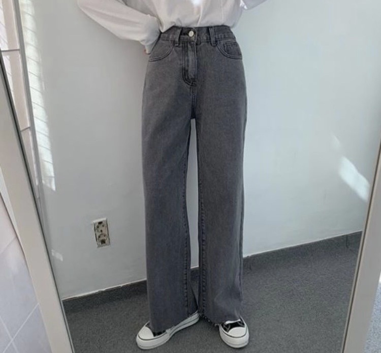 하이웨스트 밴딩 와이드팬츠