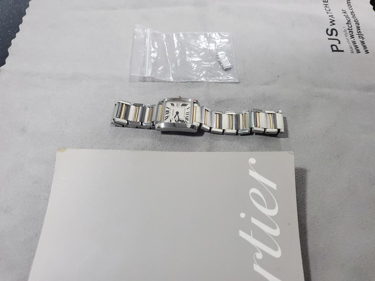 까르띠에 프랑세즈 콤비 미듐 쿼츠