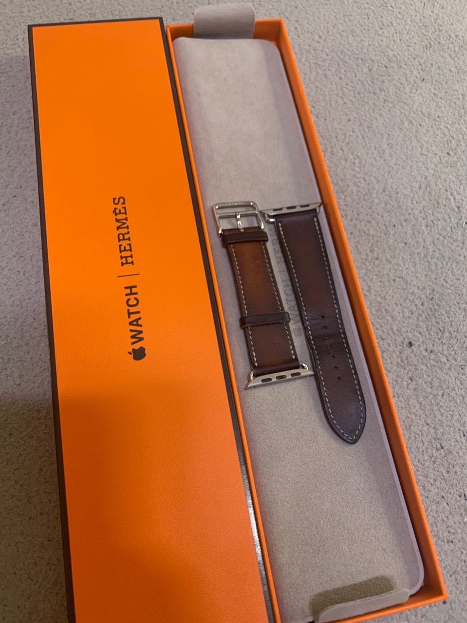 애플워치 에르메스 정품 44MM 포브 바레니아 싱글투어 가죽밴드