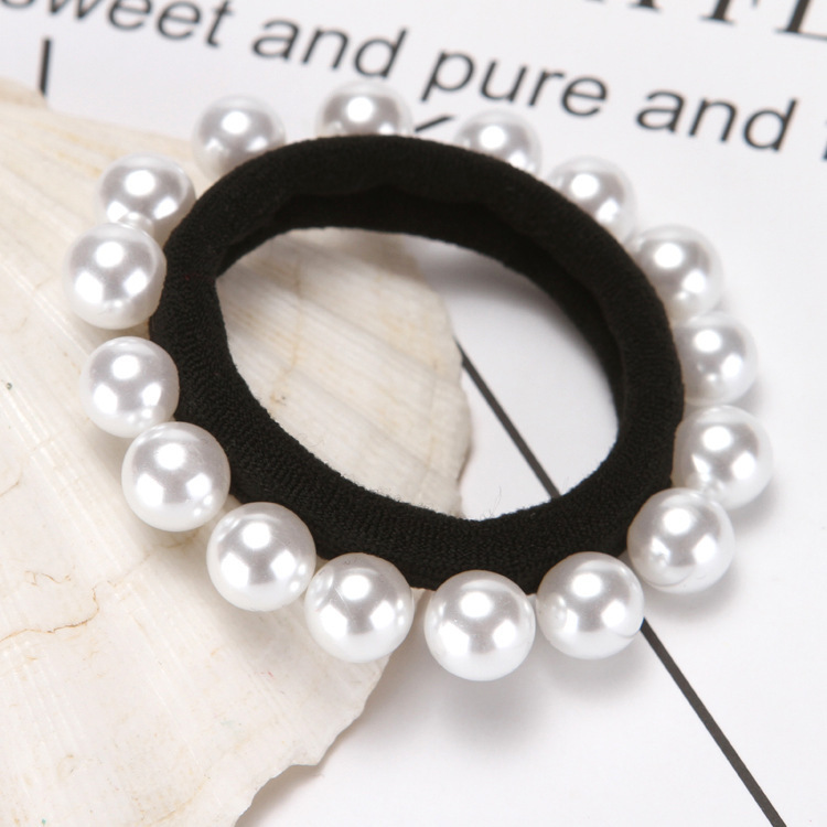 <새상품>3+1진주머리끈 진주곱창머리끈