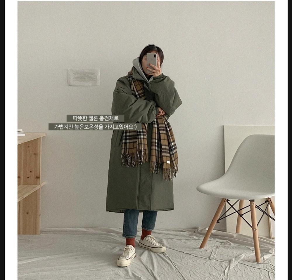 패딩롱야상 남녀공용(베이지 컬러)