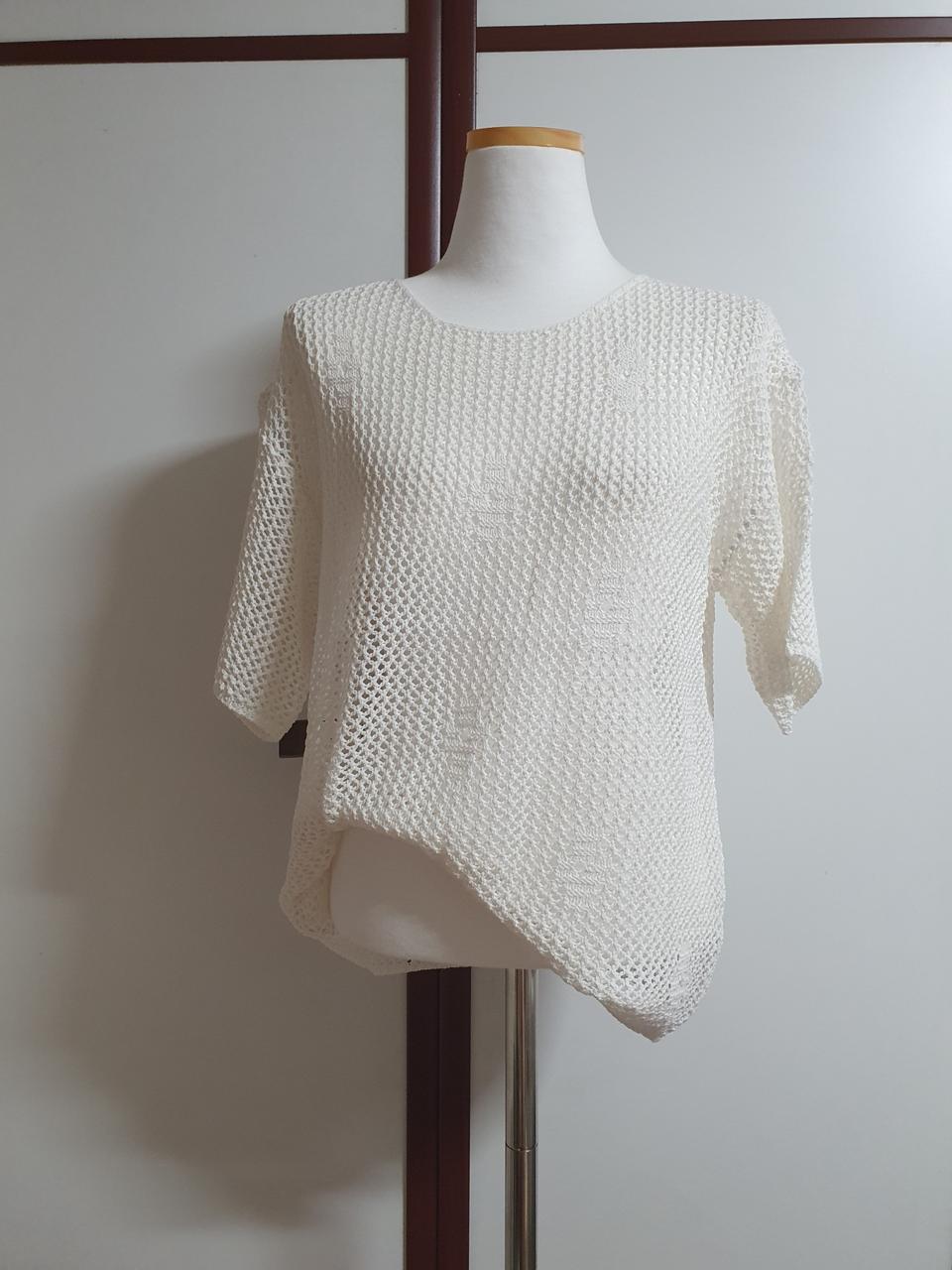 새상품) 라운드넥 그물 니트