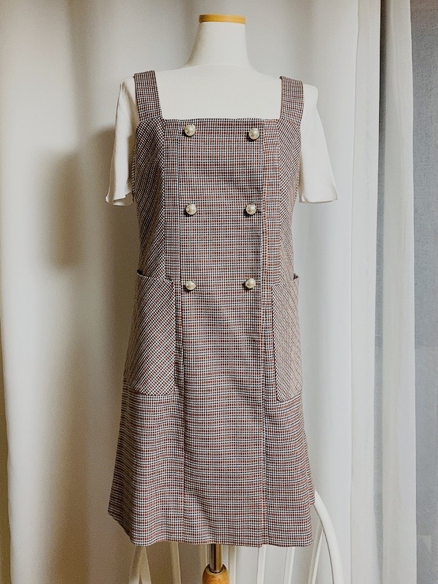 나무그림 체크 원피스