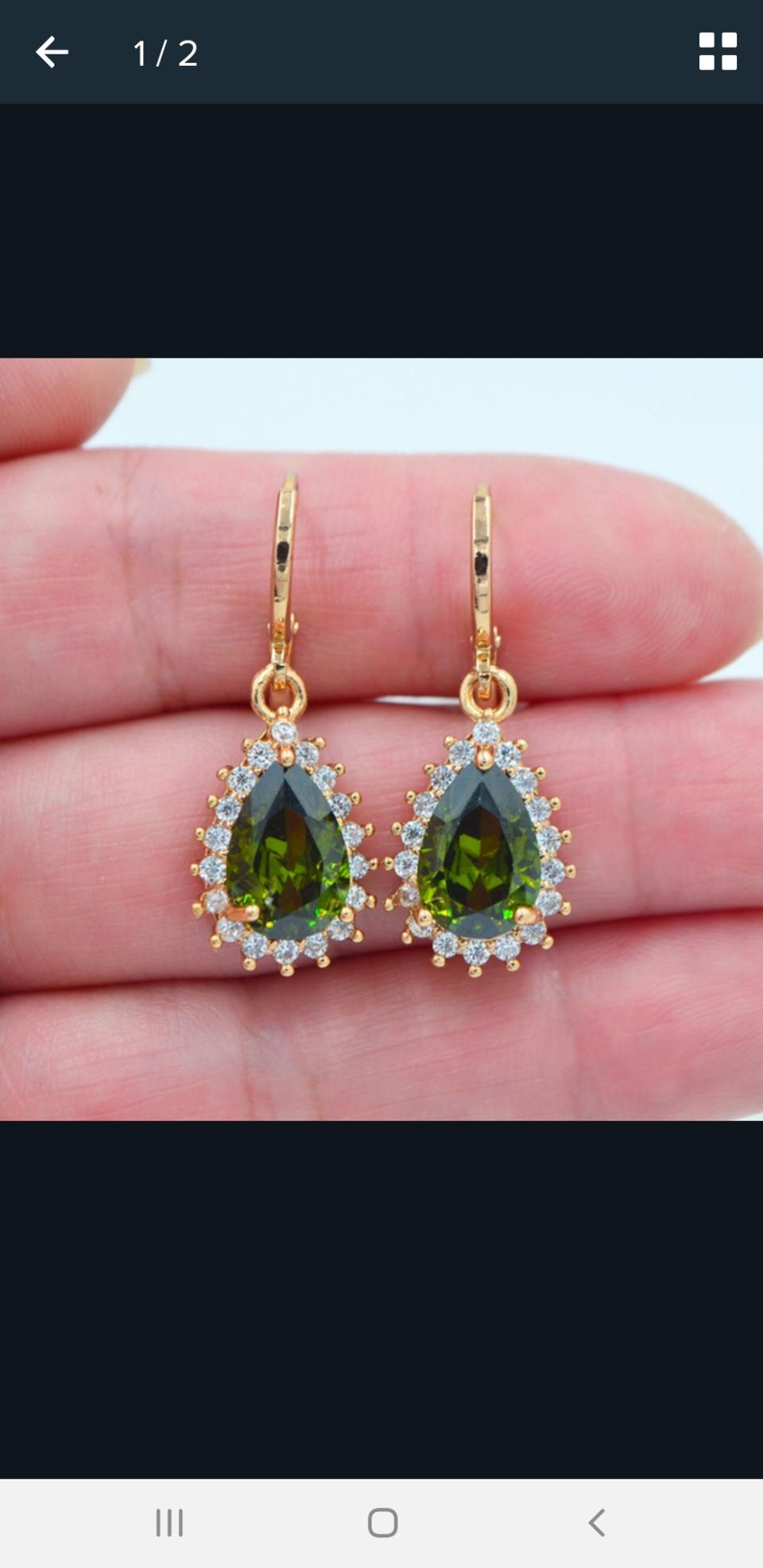 안전새상품 올리브 드롭 3캐럿 크리스탈 럭셔리 우아 귀걸이 반값택배 무료