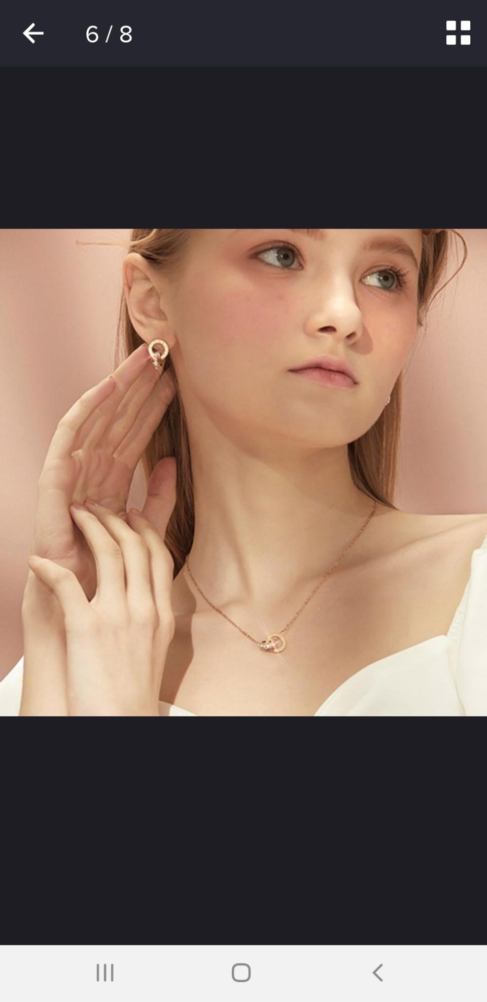 안전 새상품 로즈핑크 써지컬 스틸 화이트 스퀘어 큐빅 링 귀걸이 반값무료