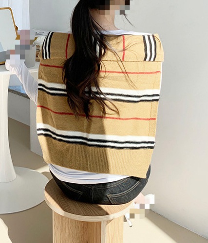 어깨니트숄가디건(배색) 새상품