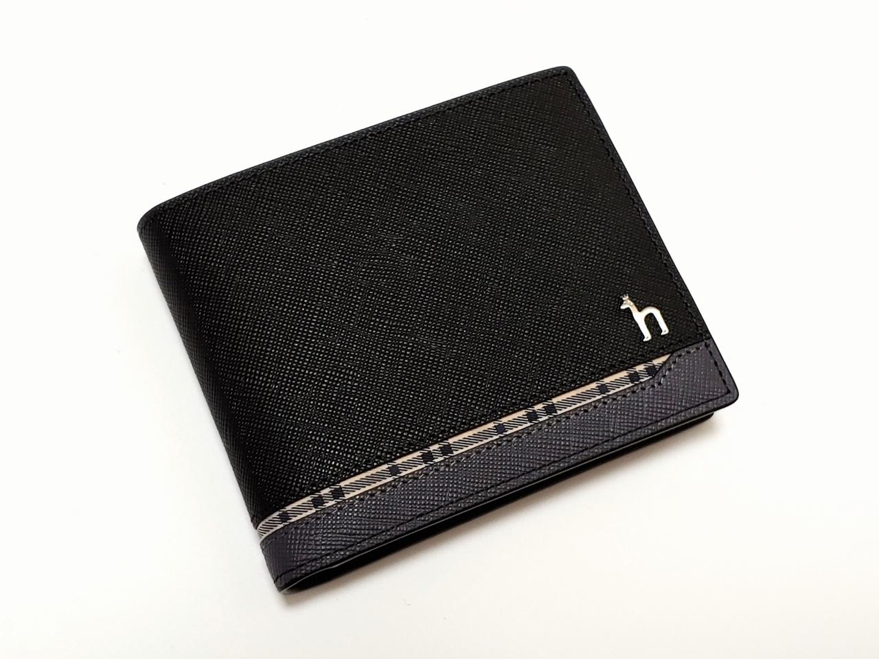 (새제품)헤지스 사피아노 체크 블랙 남성반지갑 (정품)