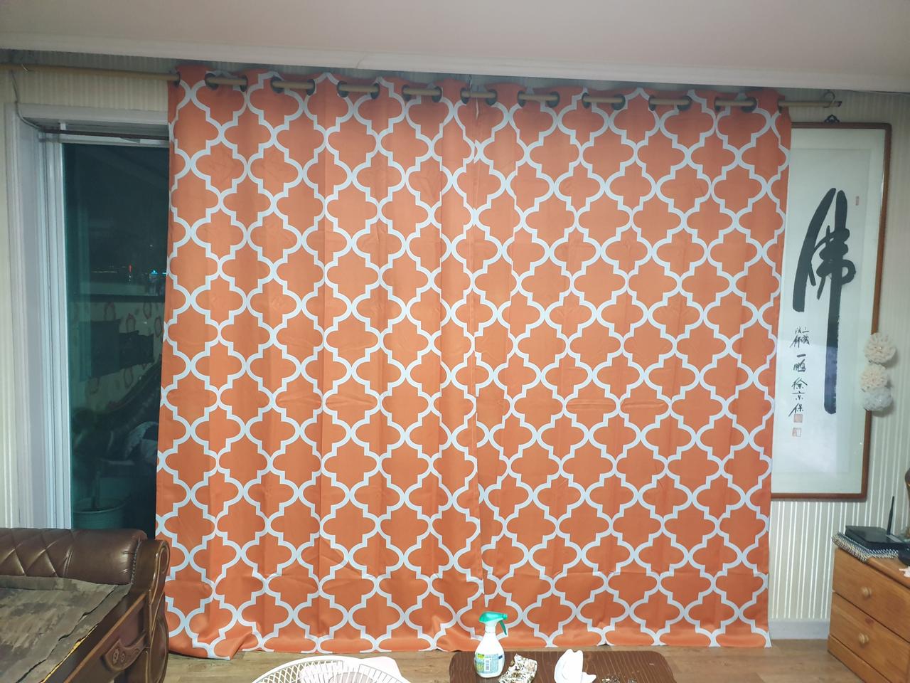 봉 암막 나염 커튼한세트312-234