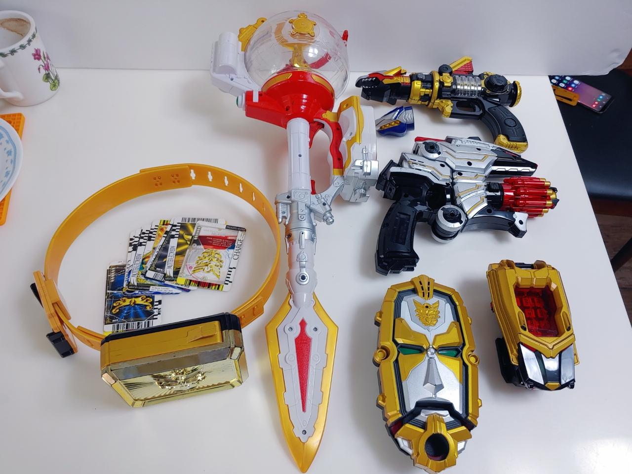 파워레인저 미라클포스 무기 미라클리더 벨트 킹소드.미라클건.레온폰.레온레