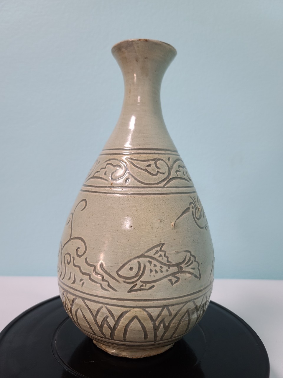 옛날 음각어문청주병 분청사기 도자기