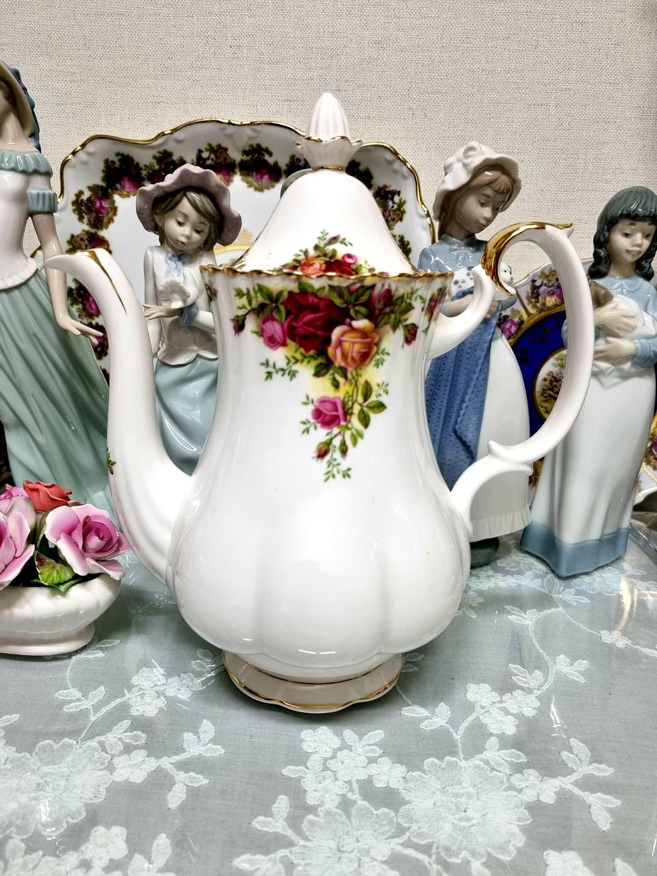 (무료배송)로얄알버트 황실장미 길쭉이 티팟