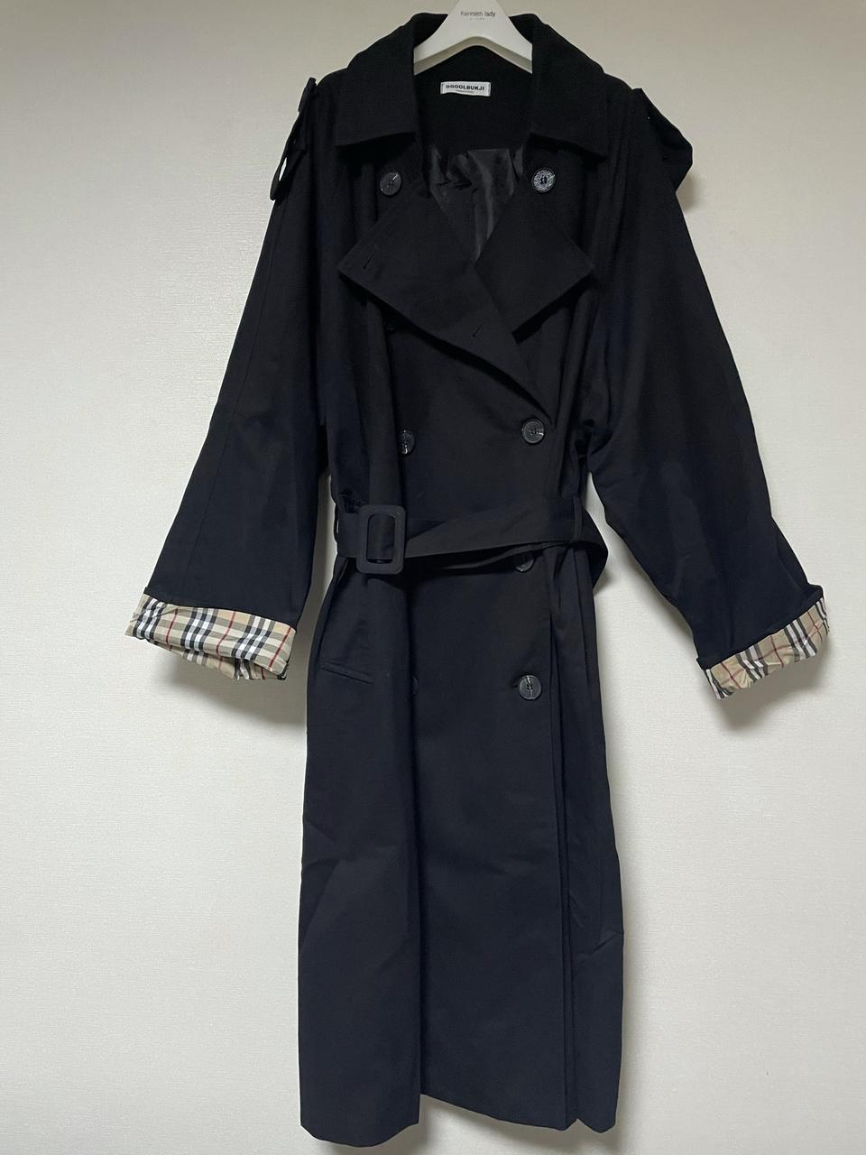 체크배색 트렌치코트 새상품