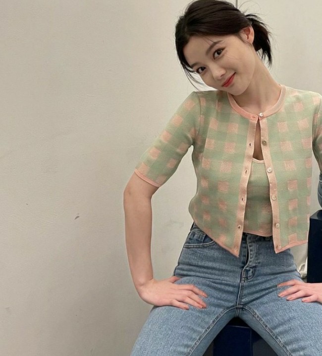 자라 김유정 체크 가디건 s사이즈 새상품