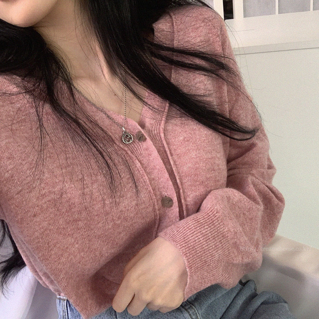 크림치즈마켓 캐시미어 색감깡패 인생니트가디건 [핑크]