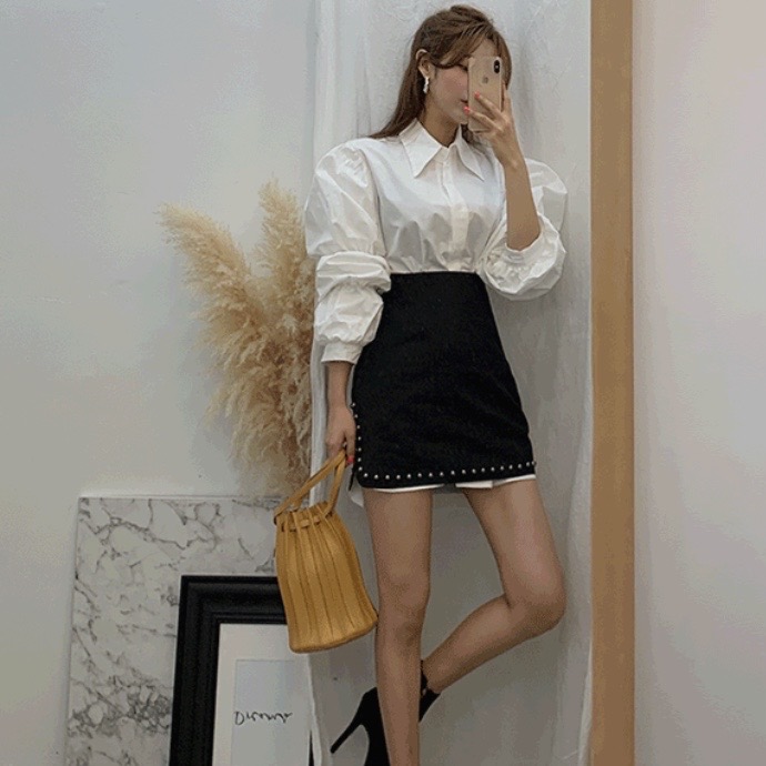 메이빈스 스터드 미니 스커트