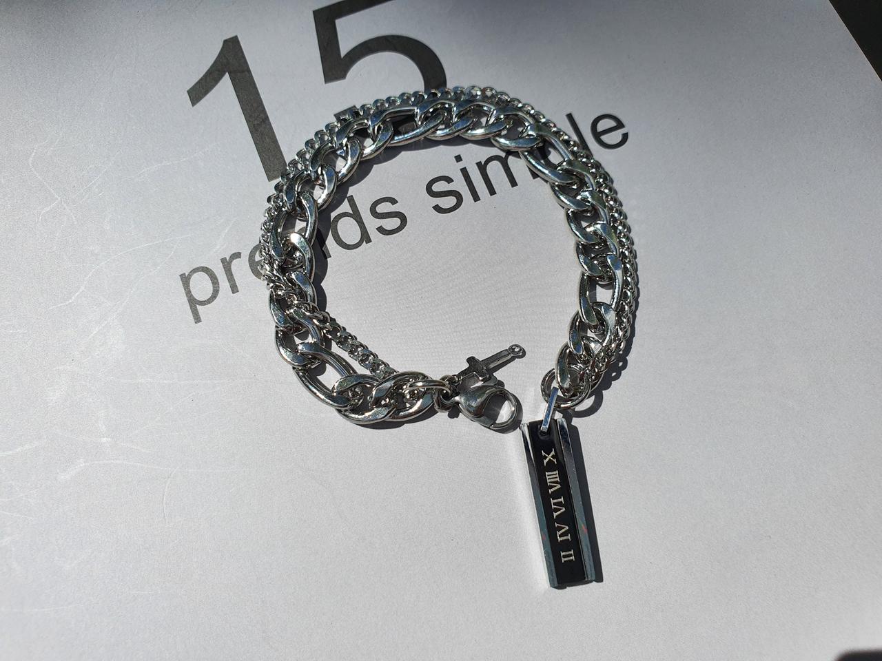 써지컬 서지컬 스틸 바 팬던트 제작 커플 연예인 팔찌