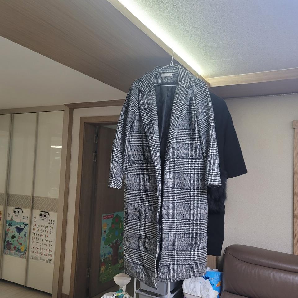 롱코트 체크롱코트 뒤트임롱코트