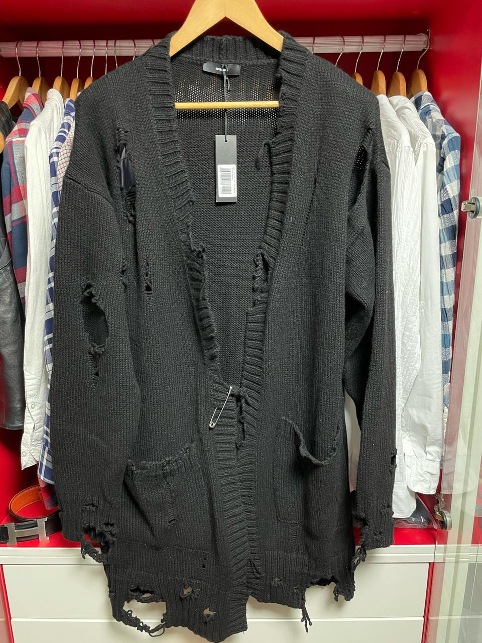 [새상품] 정품 디젤 여성 롱 가디건 Distressed effect